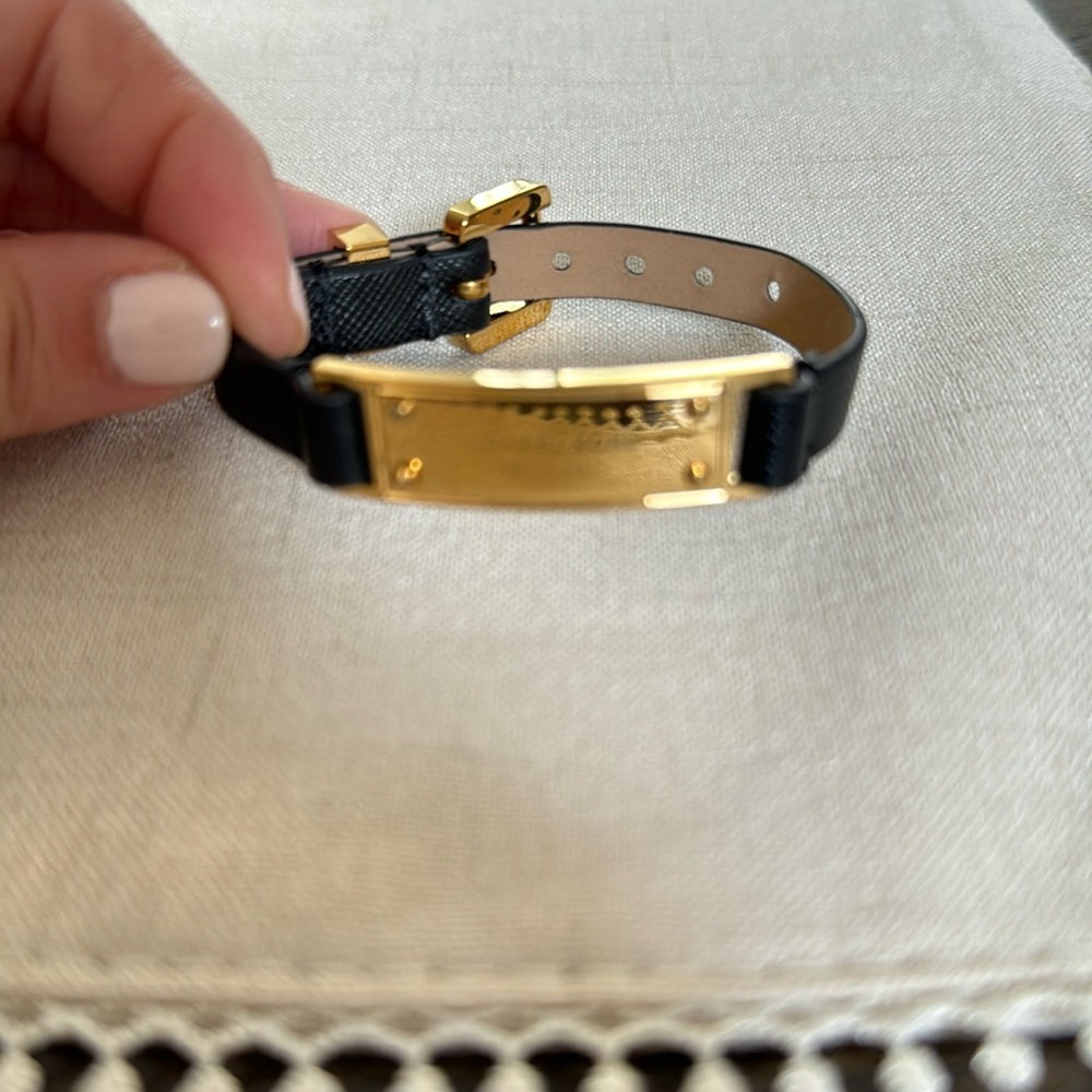 MK adjustable leather strap bracelet
